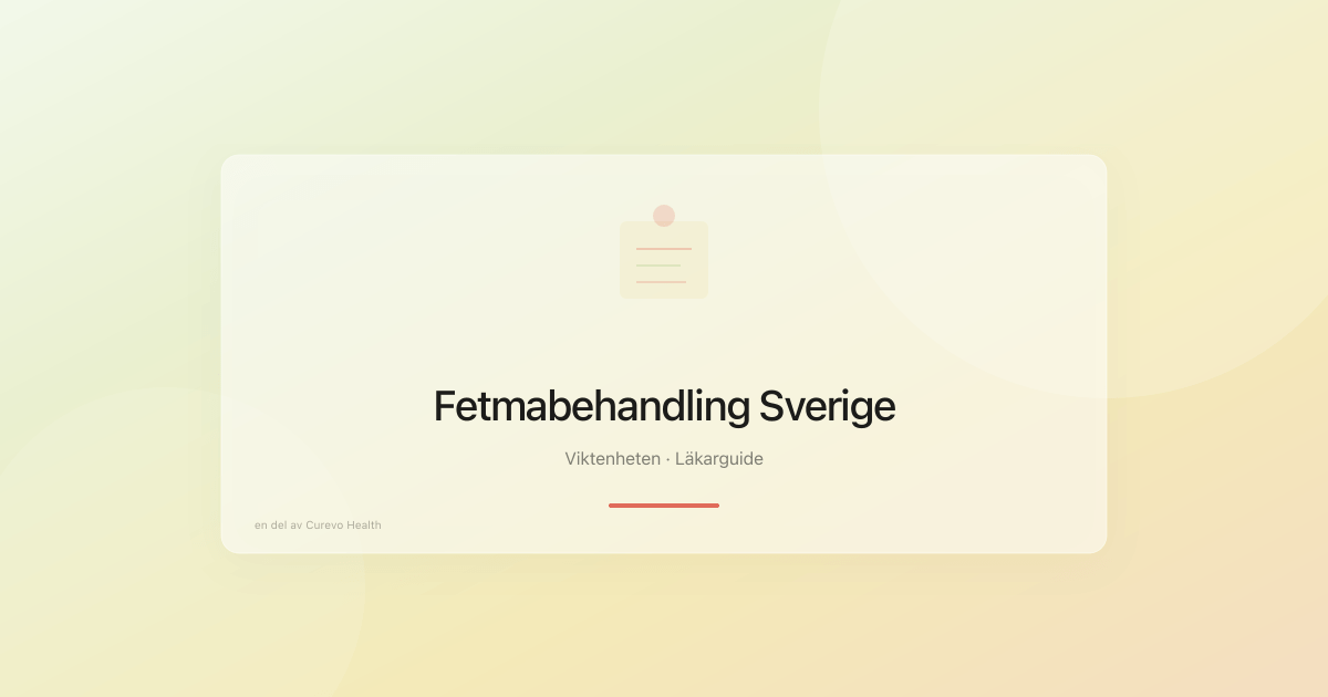 Översikt av fetmabehandlingsalternativ i Sverige 2026 – livsstil, medicin och kirurgi