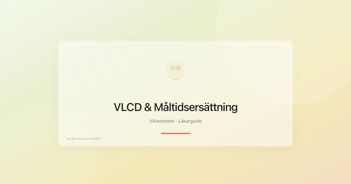 Illustration av VLCD-behandling och måltidsersättning vid övervikt